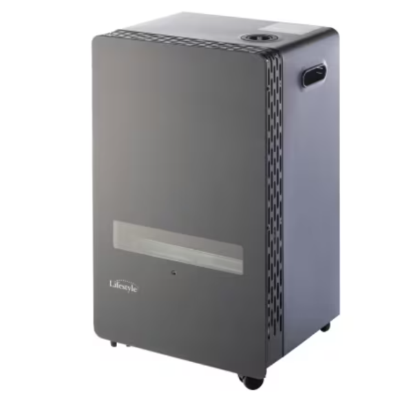 Lifestyle Azure Blue Flame Gas Cabinet Heater black